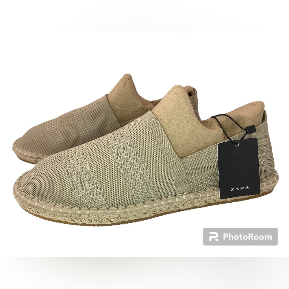 ZARA KNIT FABRIC ESPADRILLES BEIGE Men’s 2700/920/102 Size 11 US, 44 Euro